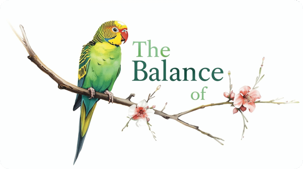 Wild parakeets flying together in a natural habitat, representing the fragile balance of life and survival in the wild.