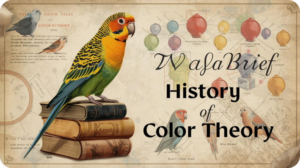 Illustration showing subtractive and additive color models in parakeets