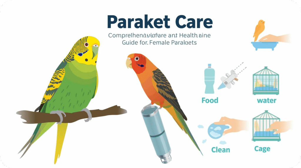 Female parakeet chewing a shreddable toy inside her cage