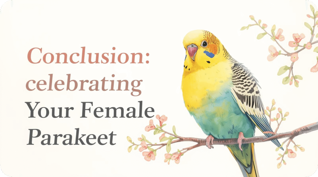 Female Parakeet Care, Traits & Identification Guide celebrating the joy, personality, and unique traits of your female budgie.