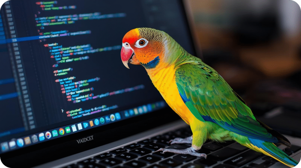 Juvenile female parakeet with pale cere and white nostril rings