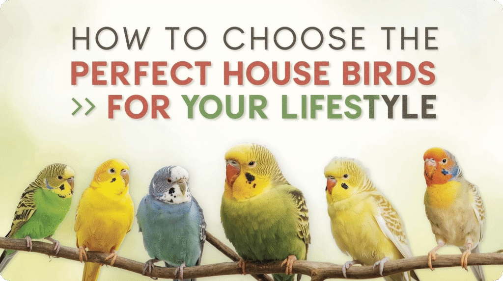  Infographic on selecting the ideal pet bird based on lifestyle preferences and care requirements.
