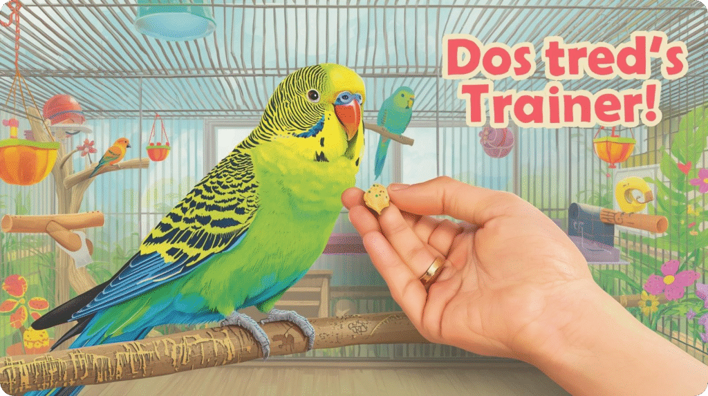 A hand gently holds a green parrot inside a cage, showcasing the bird's vibrant feathers and curious expression.