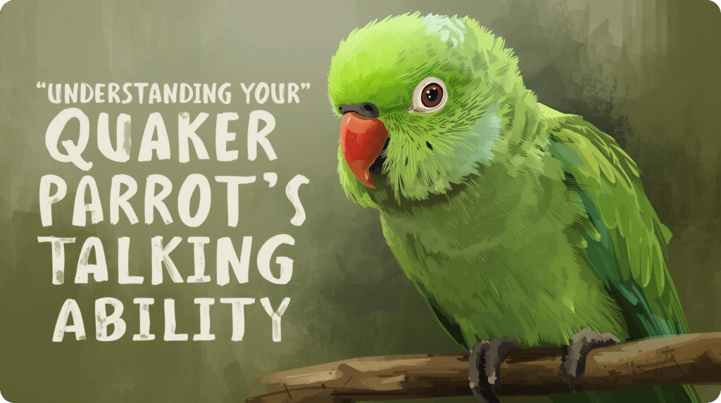 A Quaker parrot demonstrating its ability to mimic human speech in a lively setting.