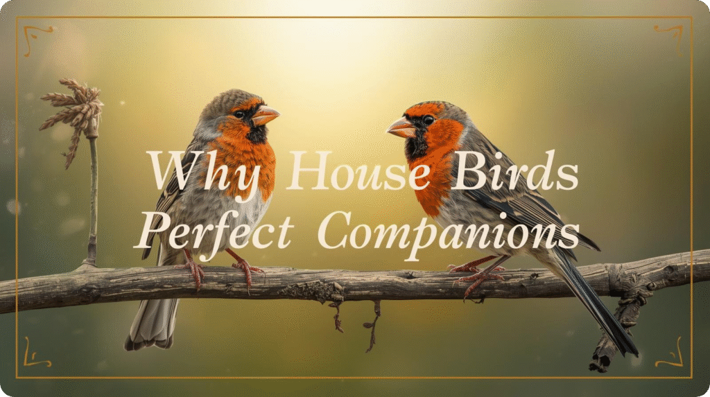 A colorful parakeet perched on a branch, symbolizing the joy and companionship house birds bring to their owners.