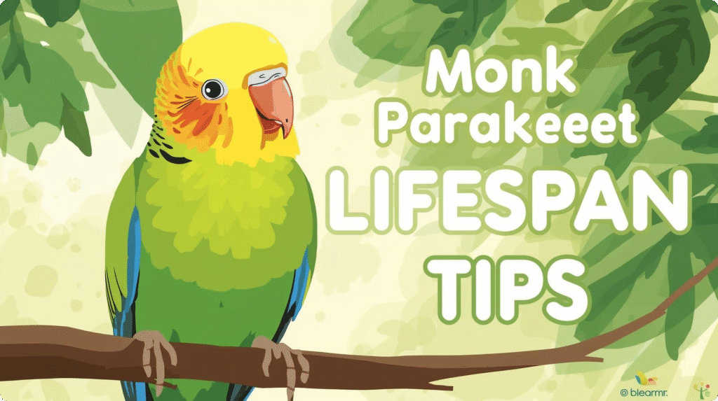 Monk parakeet lifespan tips showing proper care, healthy diet, and lifestyle to help extend the monk parakeet lifespan.