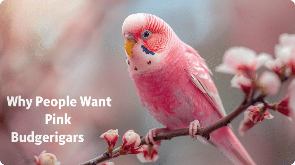 A pink bird on a branch with the text "Who people want pink Bergans" displayed nearby.